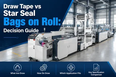 bags on roll making machine illustration