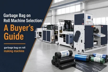 garbage bag on roll making machine illustration