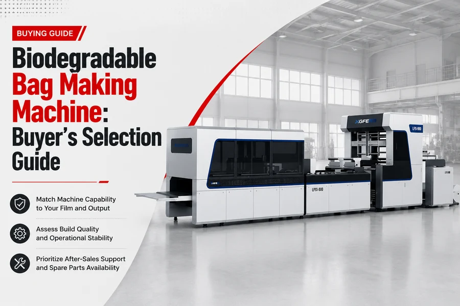biodegradable bag making machine promotional poster for Biodegradable Bag Making Machine: Buyer's Selection Guide