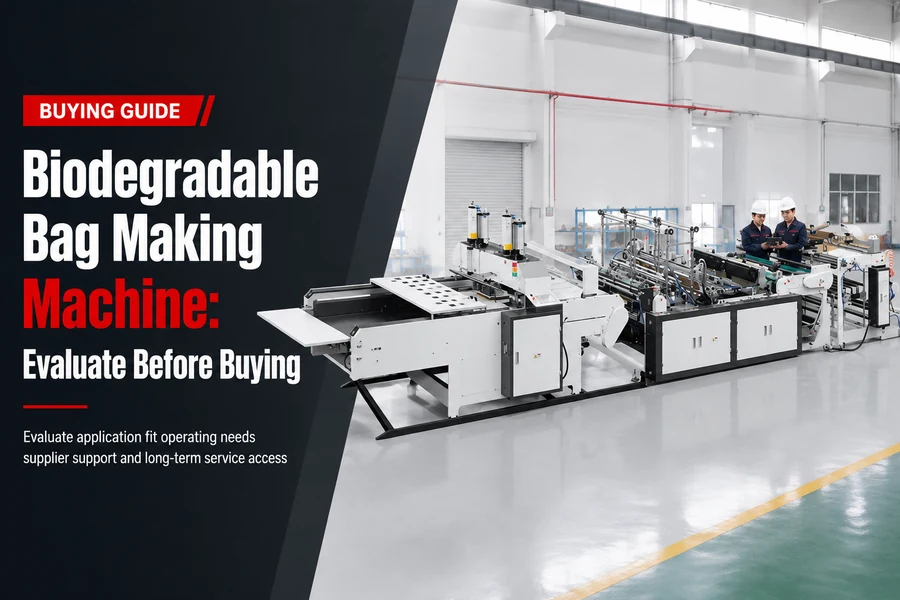 biodegradable bag making machine promotional poster for Biodegradable Bag Making Machine: Evaluate Before Buying